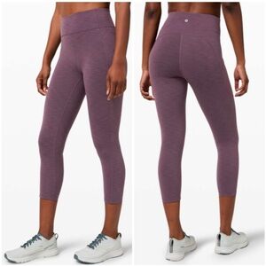 Lululemon Invigorate High-Rise Crop 23" in Heathered Black Currant Purple Size 4